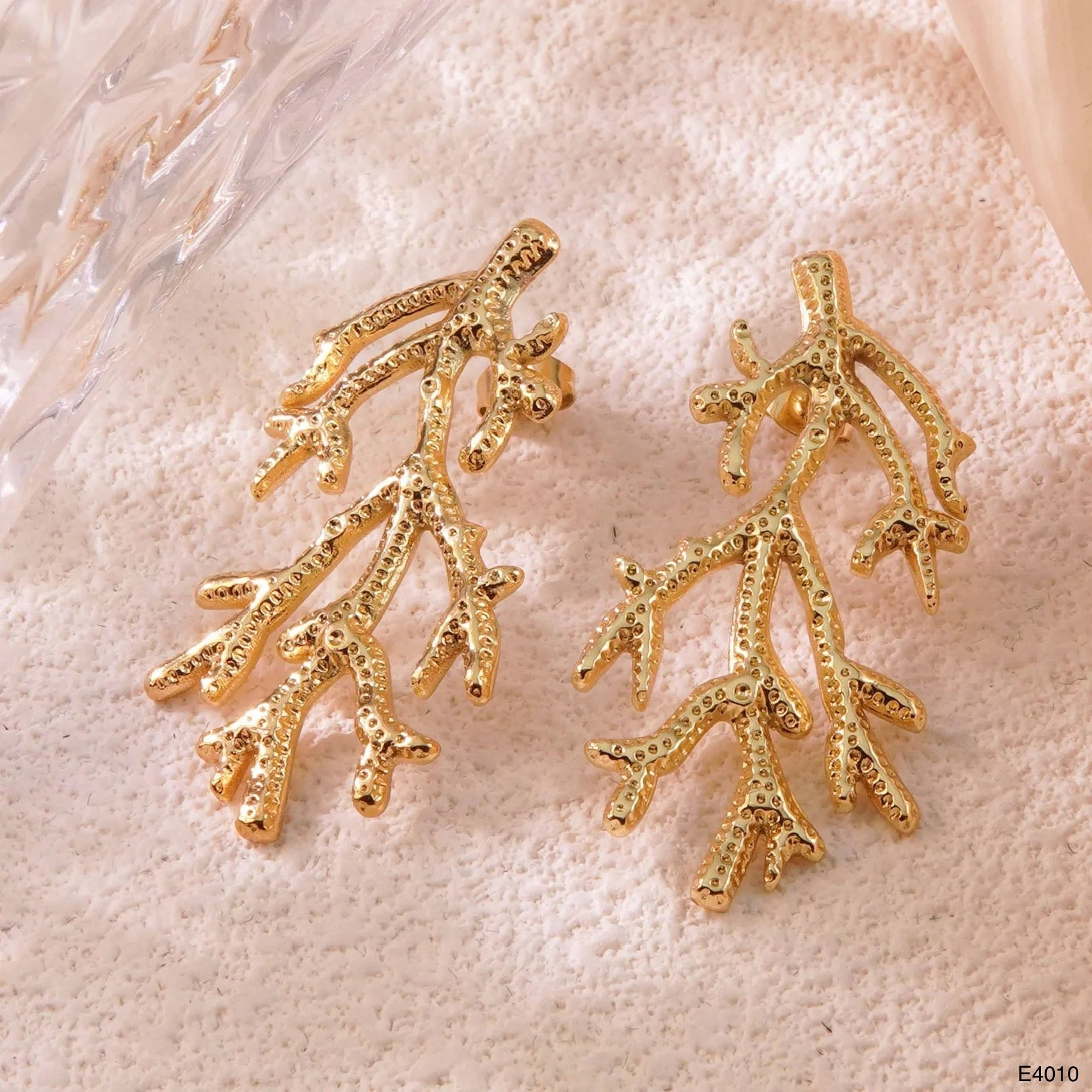 Golden Anti Tarnish Branch Earrings